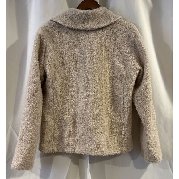 Eileen Fisher Teddy Jacket Fuzzy Blazer Medium Wool Blend Hook Closure-pockets - Picture 3 of 6